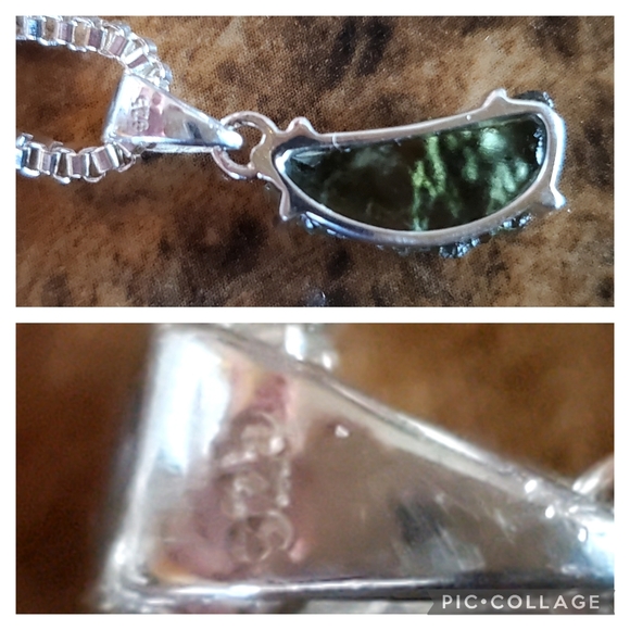 Genuine Czech Moldavite Pendant Necklace - Picture 6 of 7